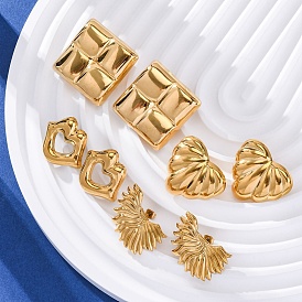 304 серьги-гвоздики из нержавеющей стали для женщин, реальный 18 k позолоченный