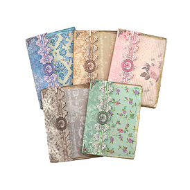 30 Sheets Vintage Flower Scrapbook Paper Pads, for DIY Album Scrapbook, Greeting Card, Background Paper, Rectangle