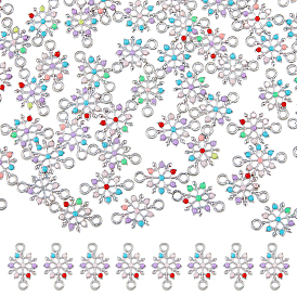 70Шармы из сплава шт., с разноцветной синтетической бирюзой, снежинка ссылки