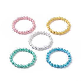 Bracelet extensible rond en acrylique avec perles croisées pour enfants