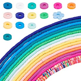 16 brins de perles d'argile polymère faits à la main brins, perles heishi, pour les fournitures de bricolage bijoux artisanat