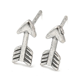 Rack Plated Arrow Brass Stud Earrings for Women, Lead Free & Cadmium Free, Long-Lasting Plated