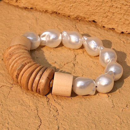 Браслеты из пластикового жемчуга и натурального кокоса с бусинами для женщин