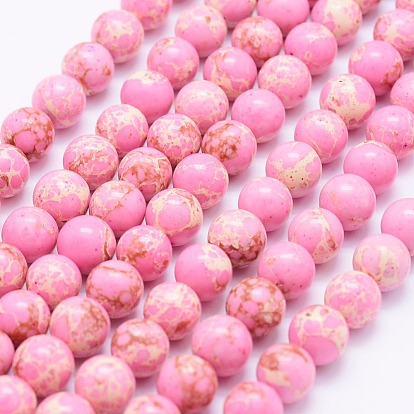 Synthetic Imperial Jasper Beads Strands, Round