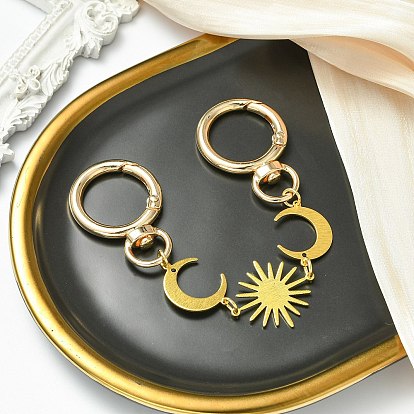 Латунные лунные солнечные цепочки для удлинителей сумок, с поворотными застежками из цинкового сплава, аксессуары для замены сумок