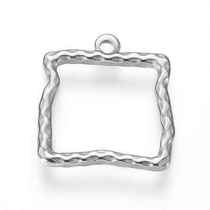 Pendentifs en acier inoxydable, , carrée