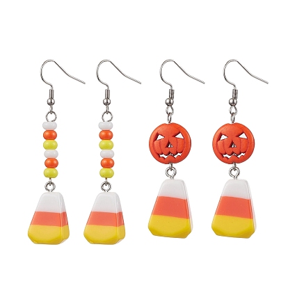 304 нержавеющая сталь, пластиковые серьги-подвески, Хэллоуин тема, разнообразные