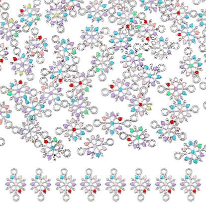 70Шармы из сплава шт., с разноцветной синтетической бирюзой, снежинка ссылки