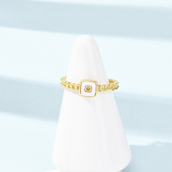 Латунные кольца-манжеты с открытой оболочкой для женщин, квадратный, без никеля 