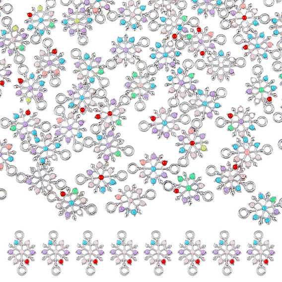 70Шармы из сплава шт., с разноцветной синтетической бирюзой, снежинка ссылки