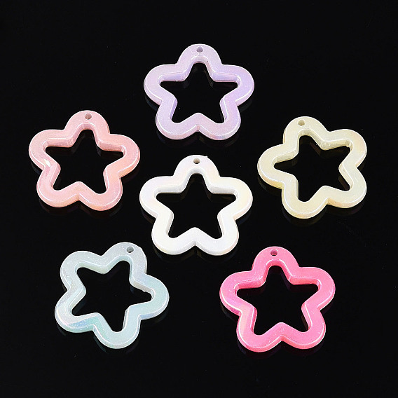 Пластиковые подвески, цветочный шарм, имитация желе, с покрытием AB цвета