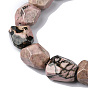 Natural Rhodonite Beads Strands, Faceted, Nuggets