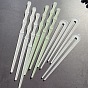 U-shaped transparent acetate hairpin for Hanfu, with bamboo decoration and jade-like design.
