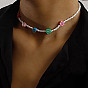 Bohemian 3mm Colorful Beaded Soft Clay Flower Necklace for Women - Handmade Fashion Jewelry