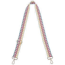 Cottn Knitting Bag Strap, with Alloy Swivel Clasps, Flat, for Bag Accessories