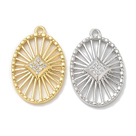 Стойка металлическая латунная микропрофилированная кубическая циркония подвески, долговечный, без свинца и без кадмия, овальные амулеты