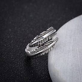 Vintage Leaf Feather Ring Set for Men and Women - Fashionable Birthday Gift
