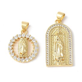 Латунные микропаве прозрачные подвески с фианитом, без кадмия и без свинца, реальный 18 k позолоченный