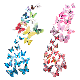 AHANDMAKER 4 Sets 4 Styles PVC Butterfly Wall Decorations, Ornament Accessories, 3D Butterfly