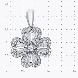 St. Patrick's Day 925 Sterling Silber Pavé-Anhänger mit klaren Zirkonia, Klee Reize, Überzogen mit Rhodium
