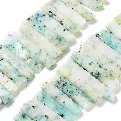 Natural Chrysocolla Beads Strands, Top Drilled Beads, Rectangle