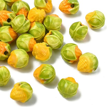 30 шт. 2 цвета фарфоровые бусины «Famille Rose», кукуруза