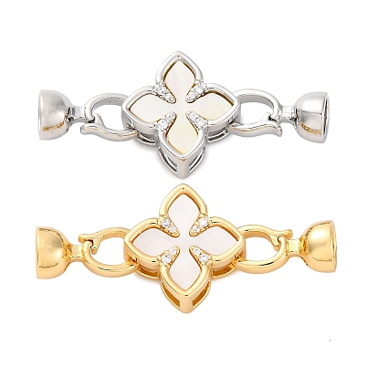 Латунное микропейв, прозрачный кубический цирконий, складные застежки, без кадмия, без никеля и без свинца, с оболочкой, цветок