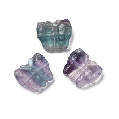 Резные бусины из натурального флюорита, бабочка