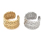 Flower 304 Stainless Steel Finger Rings Components, with Loop, Ion Plating(IP)