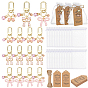Alloy & ABS Plastic Imitation Pearl Pendant Decorations, with Organza Bags and Paper Card and Jute Cord, Bowknot, Golden