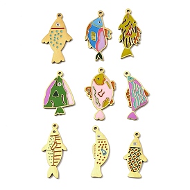 Из нержавеющей стали эмаль подвески, очарование рыбы, золотые