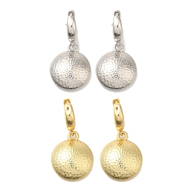 Плоские круглые серьги-кольца из латуни с покрытием стойки, долговечный, без свинца и без кадмия