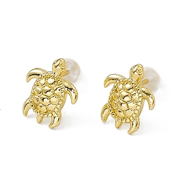 Brass Tortoise Stud Earrings for Women