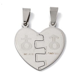 201 подвески из нержавеющей стали, сердце с символом подвеска, лазерная резка, анти-тускнение