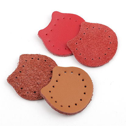Cattlehide Label Tags, Leather Patches, with Holes, for DIY Jeans, Bags, Shoes, Hat Accessories, Bear Head