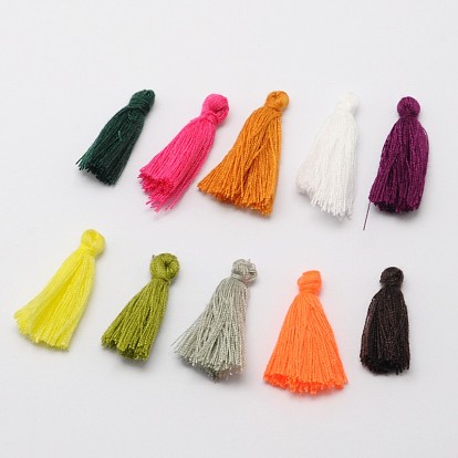 Cotton Thread Tassels Pendant Decorations, 25~31x5mm, about 39~47pcs/bag