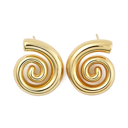 Серьги-гвоздики из латуни с покрытием стойки, долговечный, без кадмия и без свинца, спиральную форму, слева и справа