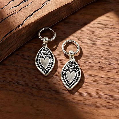 Zinc Alloy Hoop Dangle Earrings for Women, Sacred Heart