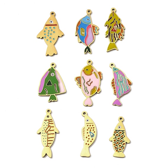 Из нержавеющей стали эмаль подвески, очарование рыбы, золотые