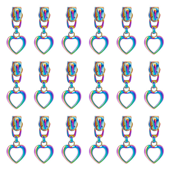 18шт. цинковый сплав застежка-молния, аксессуары для одежды, сердце