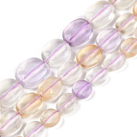 Природные Аметрин бисер нитей, граненые, овальные