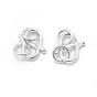 925 Sterling Silver S-Hook Clasps, with 925 Stamp