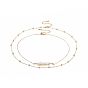Brass Pendant Necklace Sets, with Natural Pearl, Brass Round Beads & Cable Chains, Cardboard Jewelry Set Boxes