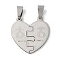 201 подвески из нержавеющей стали, сердце с символом подвеска, лазерная резка, анти-тускнение