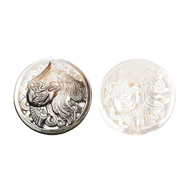 Подвески из натуральной ракушки, плоский круг с подвесками в виде феникса