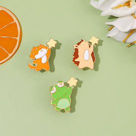 Adorable Cartoon Animal Brooch Pin for Frog and Dog Star Catchers