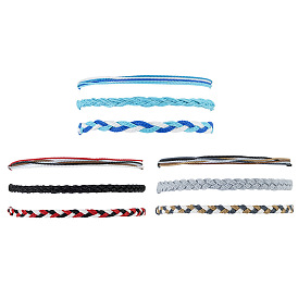 Bracelet coloré de style ethnique fait main serti de nœuds chinois, 3 pièces