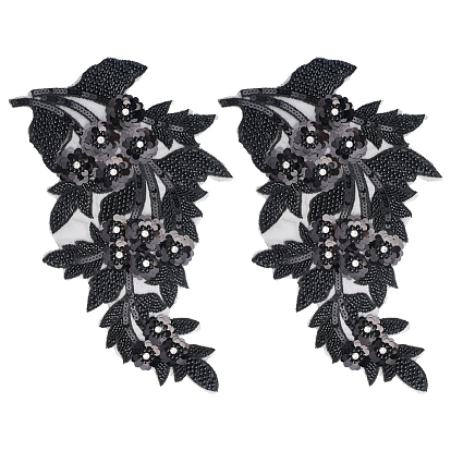 2шт. полиэстеровые декоративные аксессуары, цветок, с блестка