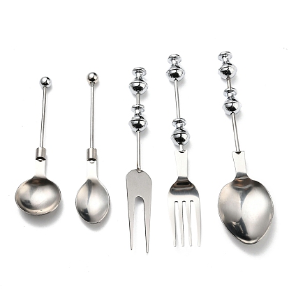 201 Stainless Steel Tableware, Beadable Flatware, with Alloy Findings