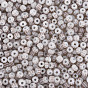 Opaque Glass Seed Beads, Opaque Colours Seep, Round Hole, Flat Round with Stripe Pattern